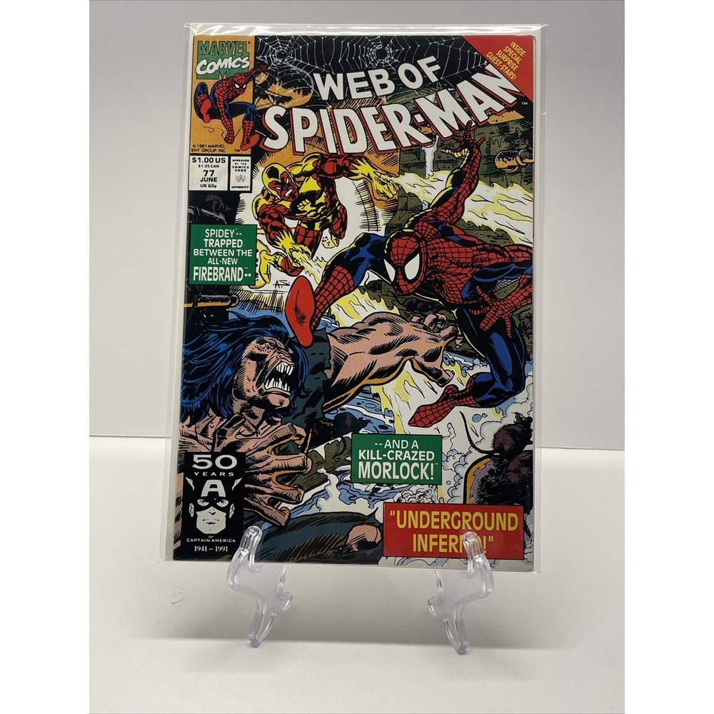 Marvel Comics Web of Spiderman #77 June 1991 Alex Saviuk Cover